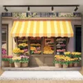 Spring flower shop themed photography background cloth for a romantic studio scene setup - SBJ-0010 Style