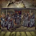 Cool biker gang motorcycle theme photography backdrop for industrial party decoration - Motorcycle Club Theme(SBJ-005) / 95x75cm