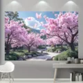 Romantischer Fotohintergrund mit rosa Kirschblüten für Frühlingsfest-Dekorationen - Romantische rosa Kirschblüte (SBJ-006)
