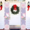 Romantic pink and purple floral and butterfly door banners for home entrance decoration - 30x180cm