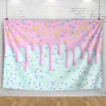 Vibrant donut themed pink melting frosting photography backdrop for kids birthday party decoration - Donut Theme (SBJ-003) / 95x75cm