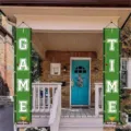 Football themed GAME TIME porch banners for sports party event and home door decoration. - 30x180cm / Football Time Style (SDL-002) / Two-Piece Set