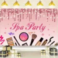 Fondo fotográfico con tema de fiesta SPA rosa brillante para decoraciones de cumpleaños - Estilo Temático de SPA Party (SBJ-006) / 95x75cm