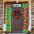 Autumn themed football welcome porch banner set for festive home door decoration - Fall Football Welcome Style (SDL-006)