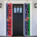 American football theme porch banners featuring Touchdown and Game Time decorative text - Touchdown Game Style (SDL-007)