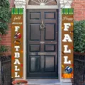 Football themed outdoor fall porch banners for home front door party decoration - Autumn Pumpkin Football Style (SDL-0010)