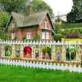 Dreamy window scenery banner for garden fence decoration with nature landscapes - 30x120cm / Colorful