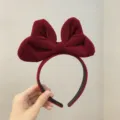 Elegante bordeauxrode fluwelen strik haarband voor Kerstmis en herfst-winter styling - Bordeauxrood