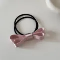 Elegante elastico per capelli con doppio fiocco in raso rosa per accessori stile balletto - Elastico per Capelli con Fiocco (9#) / Rosa