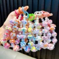Handmade colorful beaded phone straps and keychains with cartoon charms for bags - Square Hand-painted Bead Style (With Tether Tab)