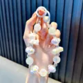 Pendentif licorne en perles fait main avec perles irisées pour sac - Style Licorne Blanche