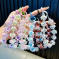 Colorful beaded flower phone charms with hand-painted roses and sparkling crystal beads - Frosted Style (With Tether Tab)