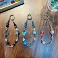 Three styles of beaded crystal butterfly keychain charms for phone or bag accessories - Alloy Rhinestone Butterfly