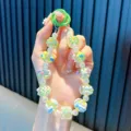 Hand-painted beaded phone chain with colorful flower and cloud patterns for bags - Green Hand-painted Beads (Random Pattern) / Green (With Tether Tab)