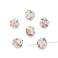 Macrobeeld van handgemaakte glazen bloemkralen voor DIY sieraden maken - 12mm (1 Stuk) / Beige + Roze