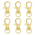 Premium set of six golden alloy lobster clasps for DIY jewelry making and keychains - 13x34mm (5 Pieces/Pack) / Gold