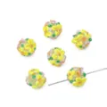 Handgemaakte gele bloemen glazen kralen voor DIY armbanden en kettingen maken - 12mm (1 Stuk) / Geel