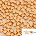 Detail view of 6mm gold star CCB beads with dimension diagram for DIY jewelry - Star Style (BSE038) / 100pcs Pack / Gold