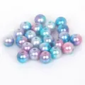Perle in ABS sfumate colorate con fori per la creazione di gioielli e accessori fai da te - 8mm (Circa 100 Pezzi/Confezione) / Blu Viola Rosso Sfumato