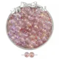Élégantes perles de verre violettes avec effet encre et feuilles d'or pour bijoux DIY - Mauve Clair