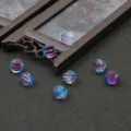Iridescent blue and purple gradient glass pumpkin beads for DIY ancient hairpins - 10mm (10 Pieces/Pack) / Violet Blue