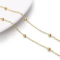 18K gold filled satellite chain with polished gold beads for DIY jewelry crafting - 2.0 Cross Satellite Bead Chain / Bead Diameter Approx 4mm / Gold
