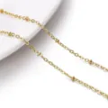 18K gold plated thin chain with tiny bead accents for DIY necklace and bracelet crafting. - 2.0 Positioning Bead Chain / 2.0 Spec / Gold