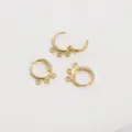 14K vergoldete Kupferohrringe mit drei Schlaufen für die DIY-Schmuckherstellung - Dreifachschlaufe Stil (FGT493) / 12x15mm (2 Stück/Packung)