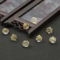 Transparent yellow glass pumpkin beads for DIY ancient style hairpin jewelry making - 10mm (10 Pieces/Pack) / Amber Gold Glitter