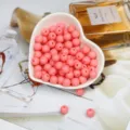 Perles rondes en acrylique rose bonbon pour la création de bijoux DIY en bol - Perle Ronde (BSD343) / 6mm (200 pièces/paquet) / Rouge Corail