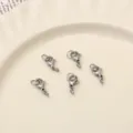 Durable silver stainless steel lobster clasp set with jump rings for DIY jewelry projects - 10 Sets/Pack / 9×6mm / Steel
