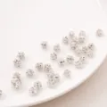 Sparkling silver-tone pavé rhinestone disco ball beads for premium DIY jewelry making - 10 Pcs/Pack Approx 6mm / Silver White Rhinestone