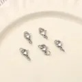 High-quality silver stainless steel lobster claw clasps for DIY jewelry making sets - 10 Sets/Pack / 10×6.5mm / Steel
