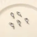 Premium stainless steel lobster clasps with jump rings in shiny silver finish for DIY jewelry - 10 Sets/Pack / 11×7mm / Steel