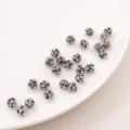 Dark silver copper rhinestone pavé spacer beads for DIY jewelry making accessories - Gunmetal Black with Clear Rhinestone