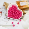 Perles rondes en acrylique rose vif pour la confection de bijoux artisanaux DIY - Perle Ronde (BSD343) / 6mm (200 pièces/paquet) / Rose rouge