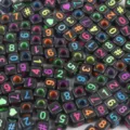 Black square acrylic number beads for DIY jewelry making and colorful handmade crafts - Numbers Black with Fluorescent
