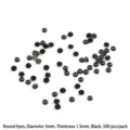 500 pezzi occhi di animali neri da 3mm tondi a dorso piatto per creazione di bambole - Occhi Tondi (3mm) / Confezione da 500 Pezzi / Nero