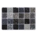Comprehensive 24-grid DIY jewelry bead set with monochrome glass seed and bugle beads - 24 Grids Kit Seed Beads & Tube Beads / 5g Per Grid / Black Series