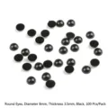 Confezione da 100 occhi tondi neri da 8 mm con retro piatto per bambole fai da te - Occhi Tondi (8mm) / Confezione da 100 Pezzi / Nero