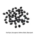 Occhi ovali neri per bambole 6x8mm perline piatte per fai da te bambole 50 pezzi - Occhi Ovali (6x8mm) / 50 Pezzi/Confezione / Nero