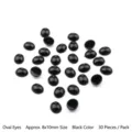 Occhi di animali ovali neri 8x10 mm per bambole fai da te e accessori capelli - Occhi Ovali (10x12mm) / 20 Pezzi/Confezione / Nero