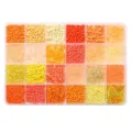 DIY seed and tube bead set in warm orange tones, stored in a 24-compartment plastic box - 24 Grids Kit Seed Beads & Tube Beads / 5g Per Grid / Orange Series