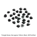100pz Nasi di Sicurezza Neri Triangolari 7x9mm per Creazione Bambole Fai da Te Artigianato - Naso Triangolare (7x9mm) / Confezione da 100 Pezzi / Nero