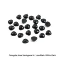Nasi triangolari neri in plastica per bambole fai-da-te, 9x11mm, confezione da 100 pezzi - Naso Triangolare (9x11mm) / Confezione da 100 Pezzi / Nero
