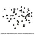 Confezione da 300 occhi tondi neri da 5mm con retro piatto per bambole e fai-da-te - Occhi Tondi (5mm) / 300 Pezzi / Nero