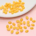 Perline ovali gialle in resina con retro piatto per occhi di bambola fai-da-te materiale - Occhi Ovali (5x7mm) / 50 Pezzi/Confezione / Giallo