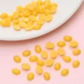 Perline ovali in resina gialla con retro piatto per occhi di bambole e creazione di artigianato - Occhi Ovali (6x8mm) / 50 Pezzi/Confezione / Giallo