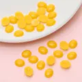 Perline in resina ovali gialle con retro piatto per occhi di bambola DIY e hobby - Occhi Ovali (8x10mm) / 50 Pezzi/Confezione / Giallo