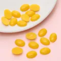 Perle ovali in resina gialla a dorso piatto per occhi di bambola DIY e accessori - Occhi Ovali (10x15mm) / 50 Pezzi/Confezione / Giallo